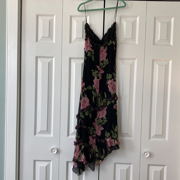 Betsy Johnson spaghetti strap asymmetrical floral 90s 00s Y2K Rory Gilmore Girls - Picture 5 of 12